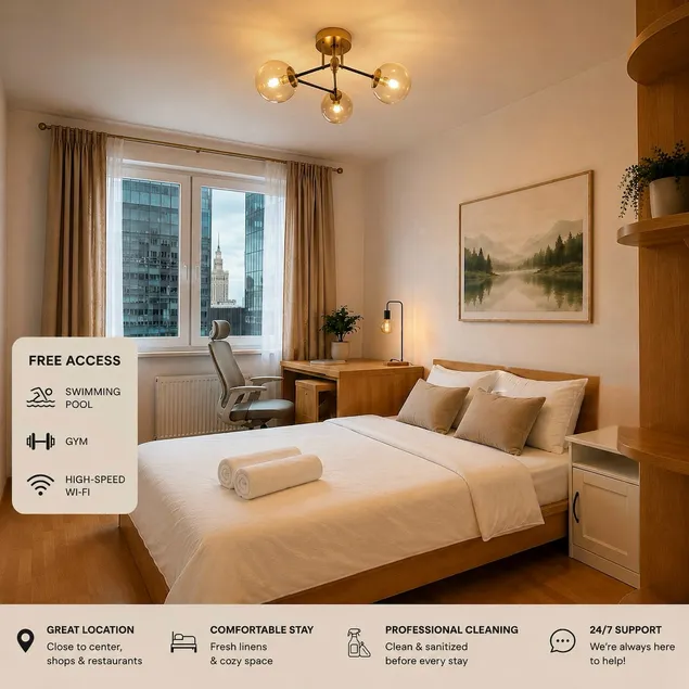 Skyline Studio with Free Swimming Pool, Sauna, Gym - Image 1