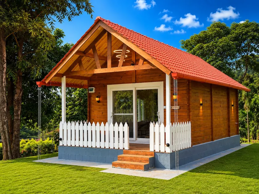 Wooden lux cabin in oxyzone Homestay Coorg - Image 1