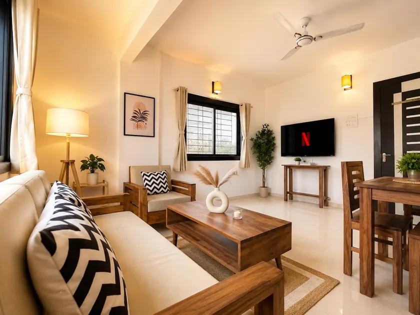 Modern 2 BHK Near Pune Airport | WiFi | PLG202 - Image 1