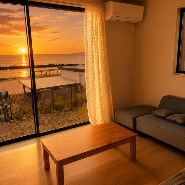 [Rented to one group per day] Cottage | 30 seconds to the sea | Blue Base Sunset | Rented to 7 people with a view of the sunset - Image 1