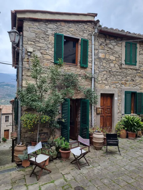 Panoramic view with mountain view of old Norman house - Image 1