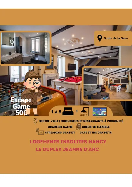 Duplex Jeanne d'Arc Billard Baby + Escape Game 50€ - Image 1