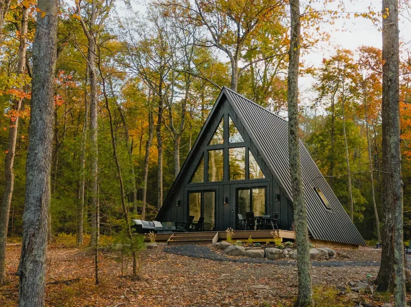 An autumnal escape to a peaceful A-frame retreat. - Image 1