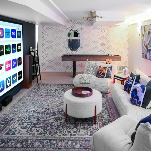 Dapper Deco Private Basement • 120” Screen & Games - Image 1