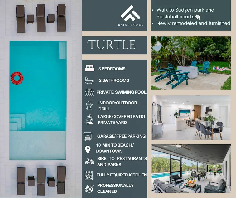 The Turtle| Pool, Fire Pit, 10min to Beach/5th Ave - Image 1