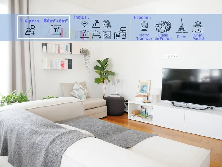 2-Room Apartment with Terrace | Direct Access to Stade de France and Paris - Image 1