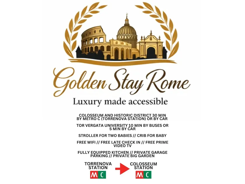 Golden Stay Rome - Entire Apartment for 6 People with Private Garden and Garage - Close to Metro C - Image 1