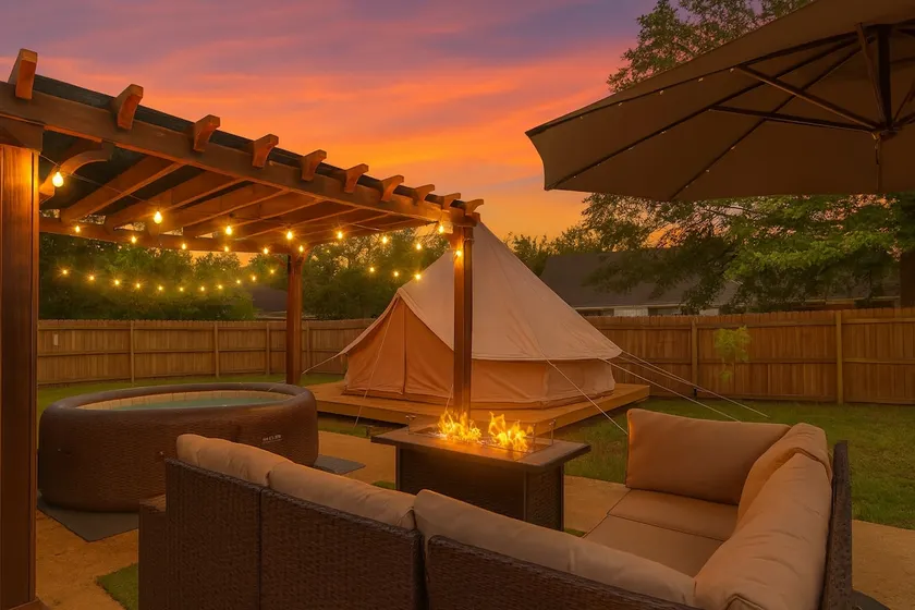 Yurt in Backyard • Hot Tub + Game Room • By AMP - Image 1