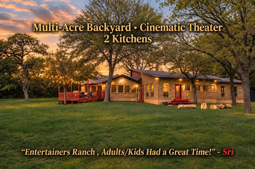 Theatre, 3-Acre LUXE Ranch, Near COTA! Sleeps 14 - Image 1