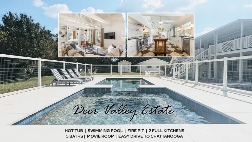Pool, Spa, 2 Kitchens, 5 Baths, 15m to Chatt! - Image 1