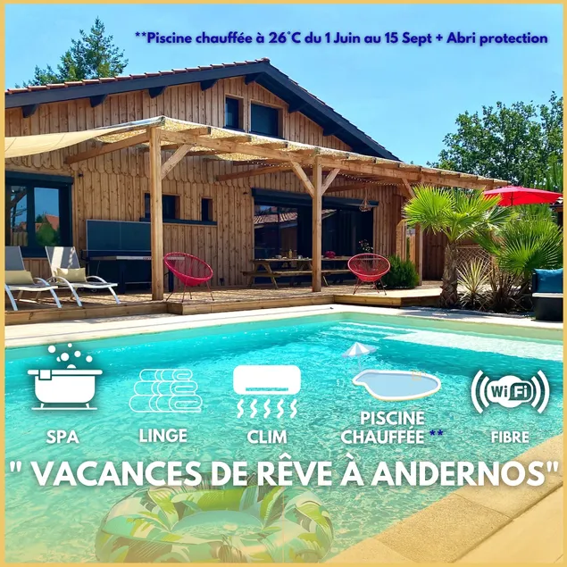 Villa Pins&Spa Piscine Jacuzzi Petanque Ping-pong - Image 1