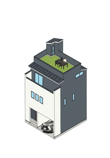 Newly built house/Sannomiya Station 5 minutes on foot/8 people/107 square meters/indoor parking/rooftop lawn plaza/best location/kids/Kobe - Image 1