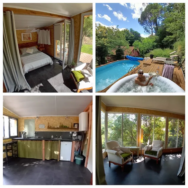 Wooden cottage with splendid view, swimming pool, sauna - Image 1