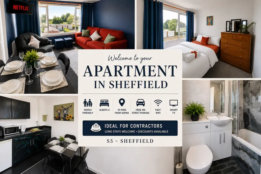 Flat, 2 double beds, free parking, near Arena - Image 1