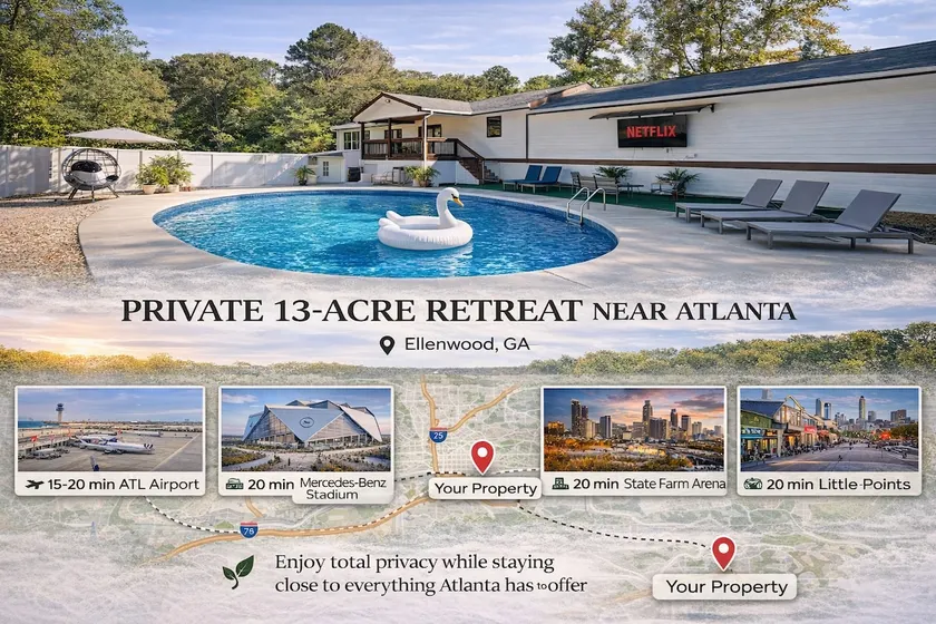 Luxury Pool Retreat on 13 Private Acres by Atlanta - Image 1