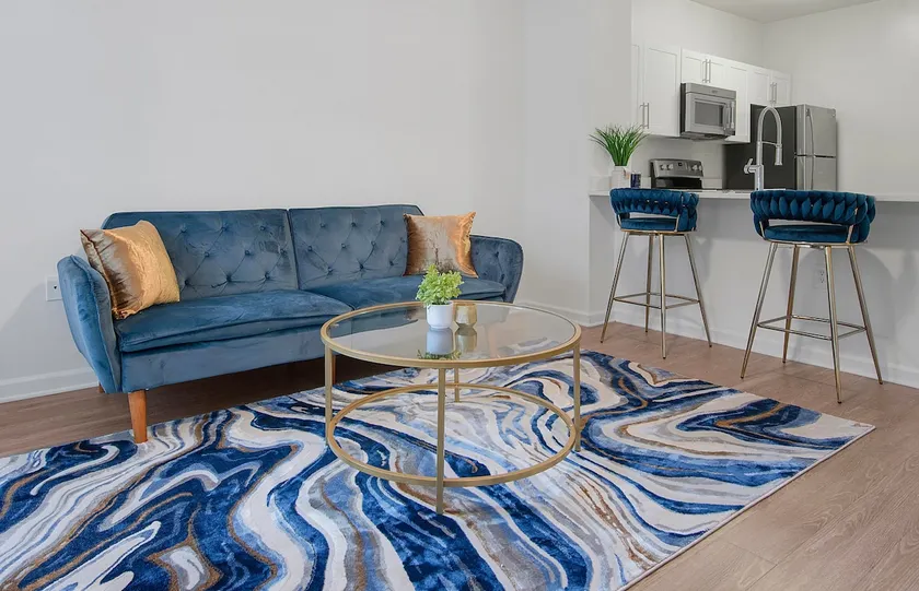 Chic Blue Apt w Patio| Free Parking| 10 min to ATL - Image 1