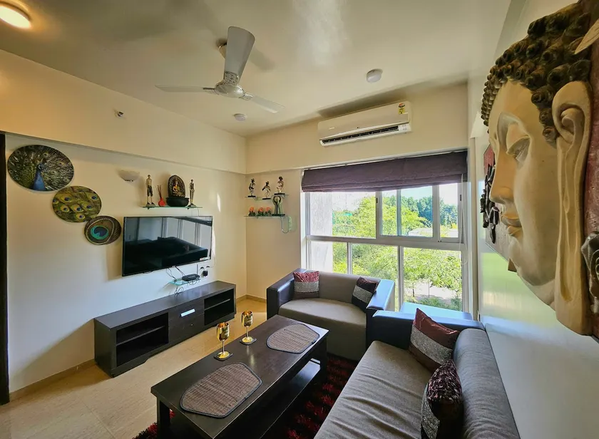 King Bed Lush Green 1BHK Apartment - Image 1