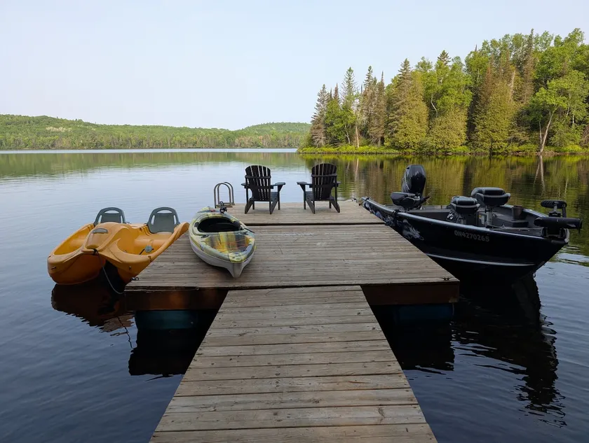 Lakefront log cabin with private dock - Image 1