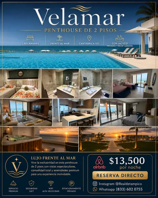 Oceanfront Two-Story Penthouse in Velamar 3BR Sleeps 12 Private Terrace - Image 1
