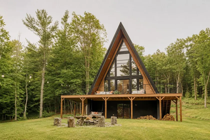 A Soulful A-Frame Retreat with a Hot Tub - Image 1