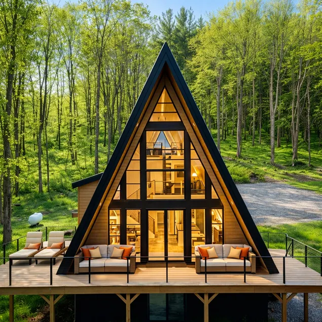 Luxurious A-Frame Retreat with Hot Tub - Image 1