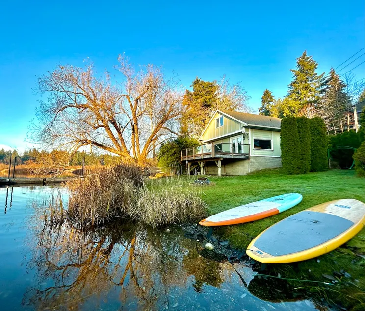 Stunning lake from cabin with dock and fire pit - Image 1