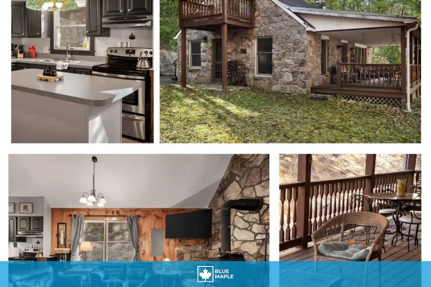 Stone cabin w/stone fireplace & deck - Image 1