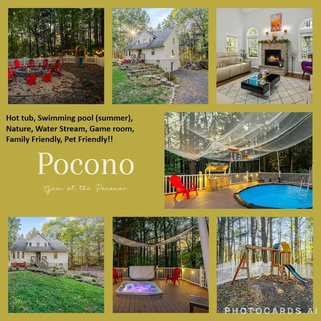 Poconos Swim Pool Open, Hot Tub, Fire Pit, Games - Image 1