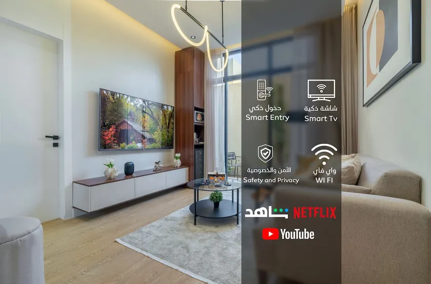 One bedroom and a living room with a modern design - Image 1
