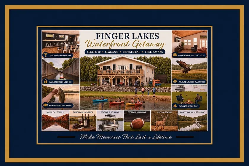 Fingerlakes Waterfront/Bar/Free Kayaks/Spacious - Image 1
