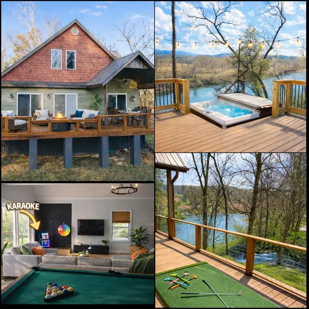 Partin Riverfront Cabin•HotTub•Pool Table •Karaoke - Image 1