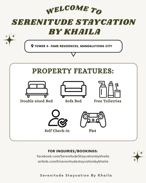 Serenitude Staycation by Khaila - Fame Residences - Image 1