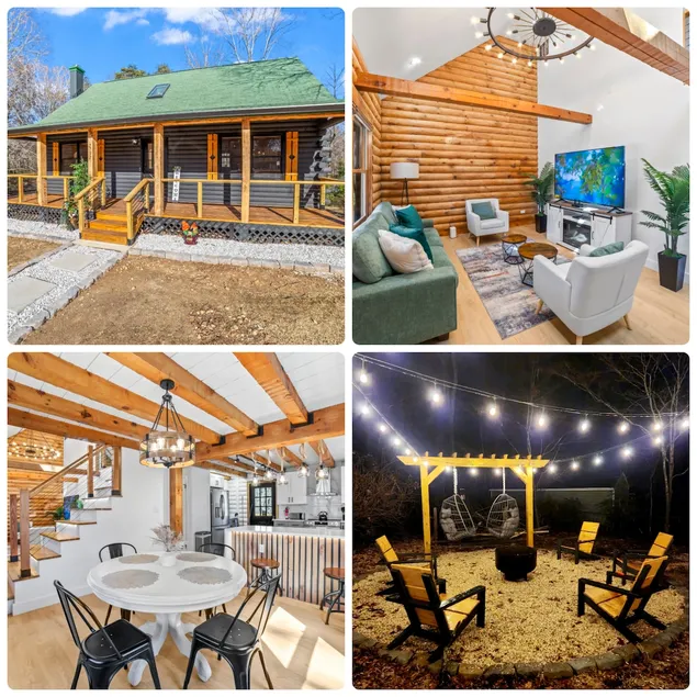 Black Luxury Cabin Fire Pit•Game Room.10 Guests - Image 1
