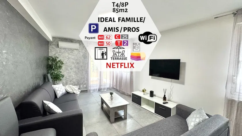 Large flat 8 guests · Terrace · AC · Eurexpo 15mn - Image 1
