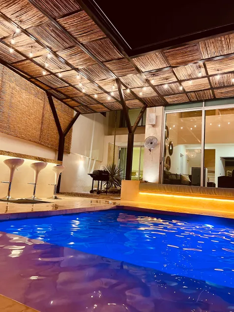 Villa with pool, waterfall, LED lights and palapa - Image 1