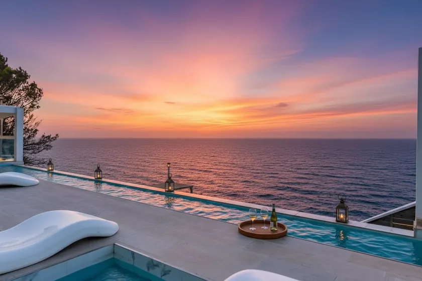 Villa med pool i ett lugnt område framför havet. - Image 1