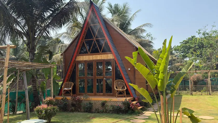 Luxury Wooden Poolside A-Frame in North Goa - Image 1