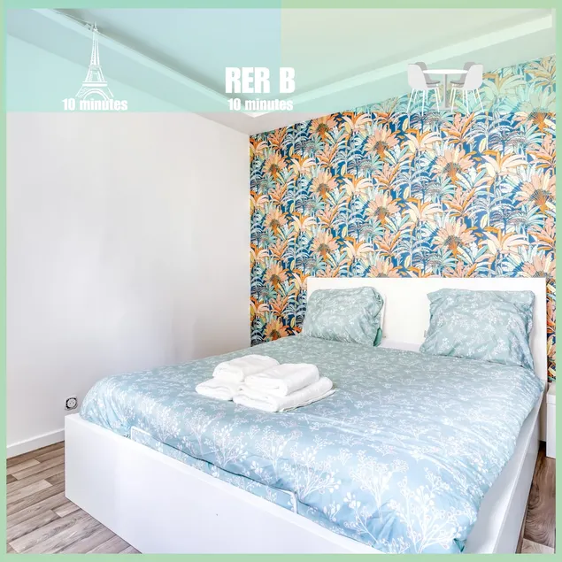 Blue & Floral ultra comfortable cocoon: 15 minutes from Paris - Image 1
