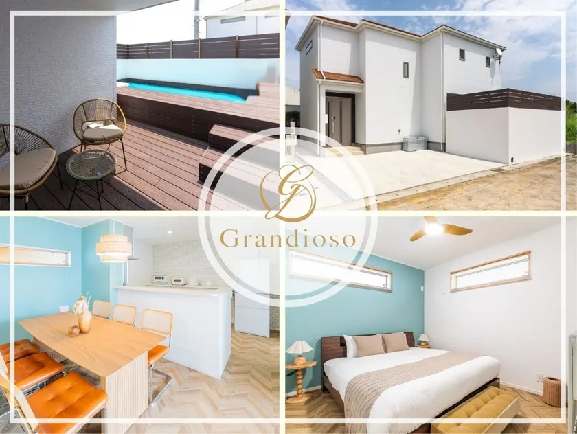 [Maximum 12 people] 4LDK (120㎡) / 7 beds / With pool / BBQ / Parking for 2 cars / Onna 8A - Image 1