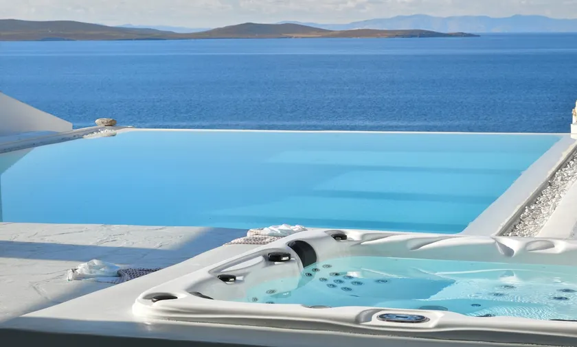 Mykonos Sea&Sunset view villa pool-hot tub by Calypso Sunset Villas - Image 1