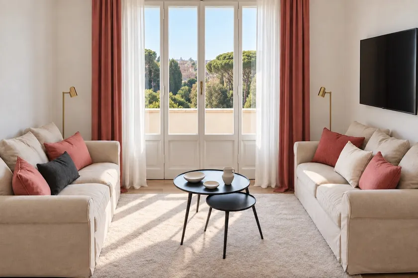 Rome View Penthouse + Balcony + 2 Baths & Metro! - Image 1