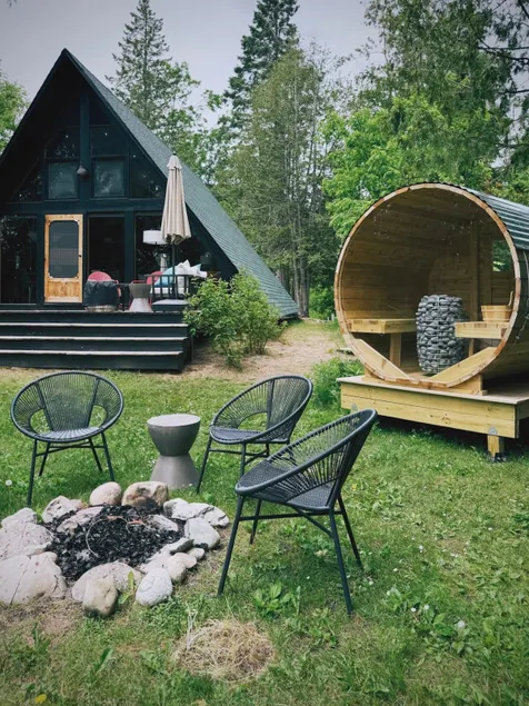 Sauna, Aframe Riverside Cabin on Sturgeon River - Image 1