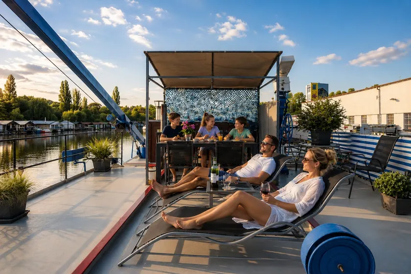 Unique Barge Stay, Terrace, Heating - Image 1