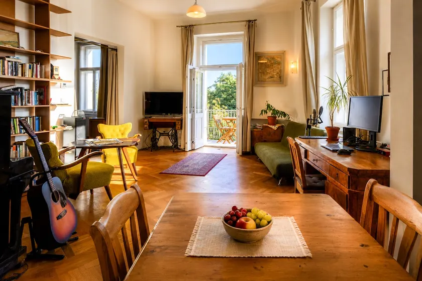 Stromovka Parkview Apartment • Balcony & Workspace - Image 1
