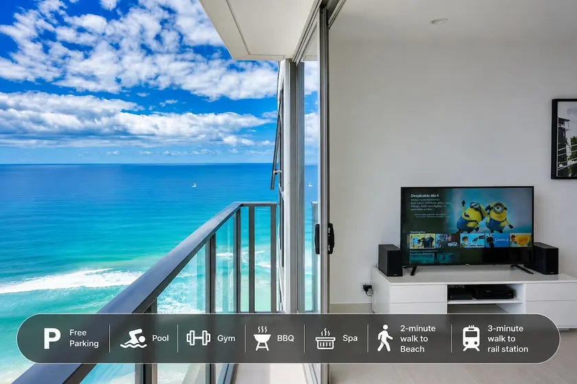 Lvl30 Ocean View 1BR | 4 Guests | 50m to Beach - Image 1