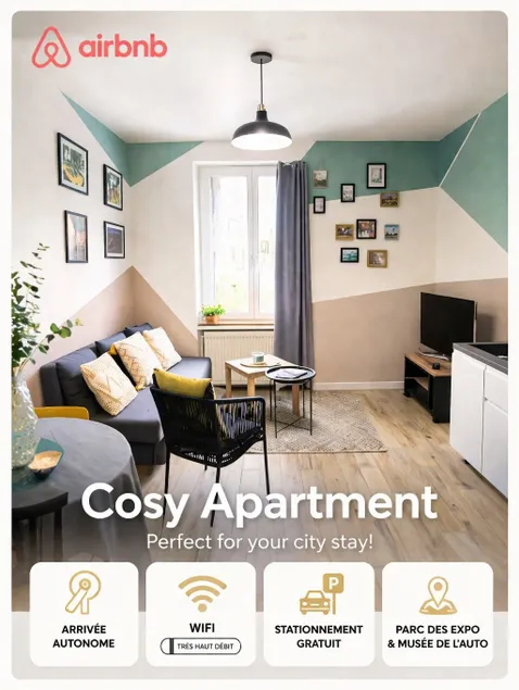 Cozy Apartment – Auto Museum – Parc Expo – Free Parking - Image 1