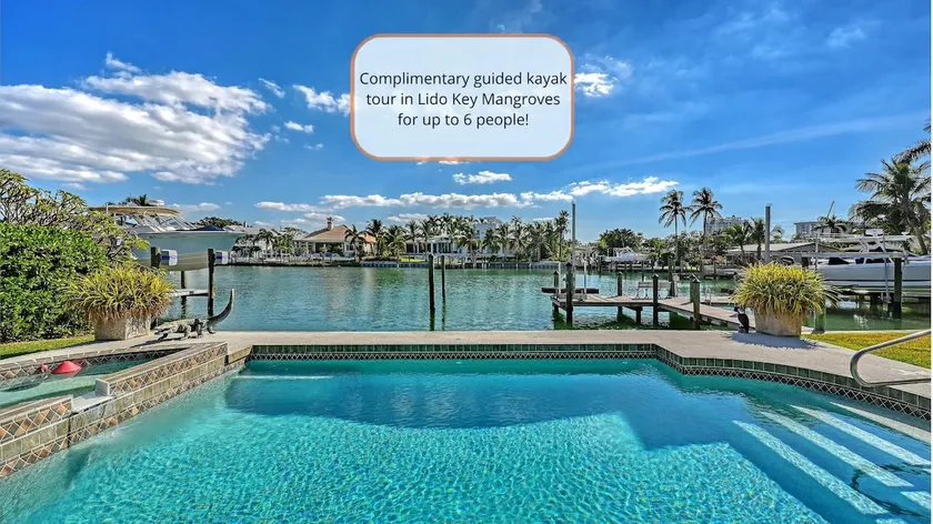 Gorgeous Canalfront Home w/ Heated Pool • 5-Min Walk to Lido Beach • Boat Dock - Image 1