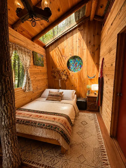 Tree inside your cabin · Terrace and Huasca forest - Image 1
