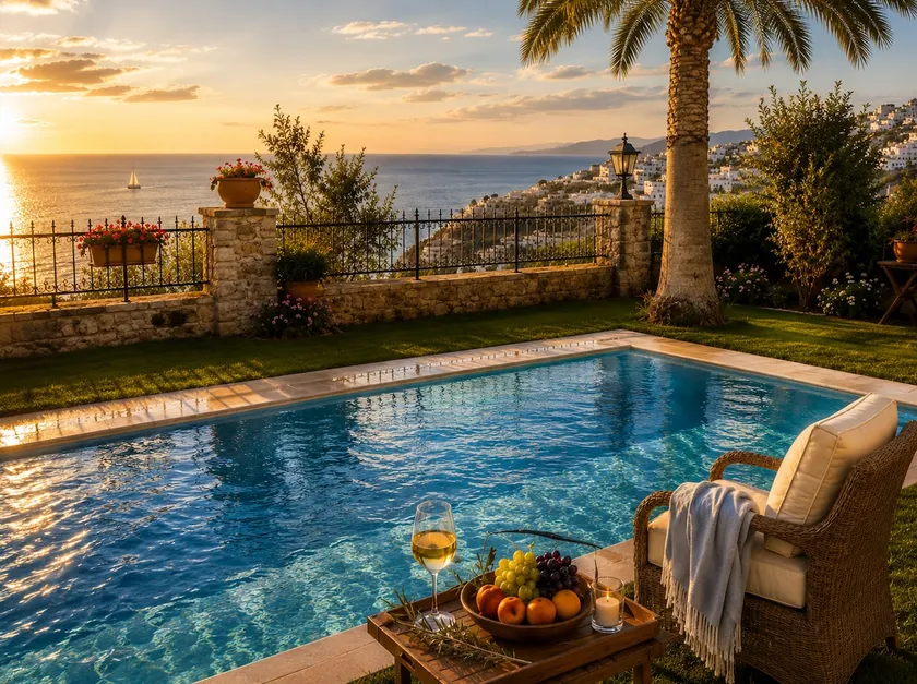 Aegean Sunset Villa | Heated Pool & Sandy Beach - Image 1