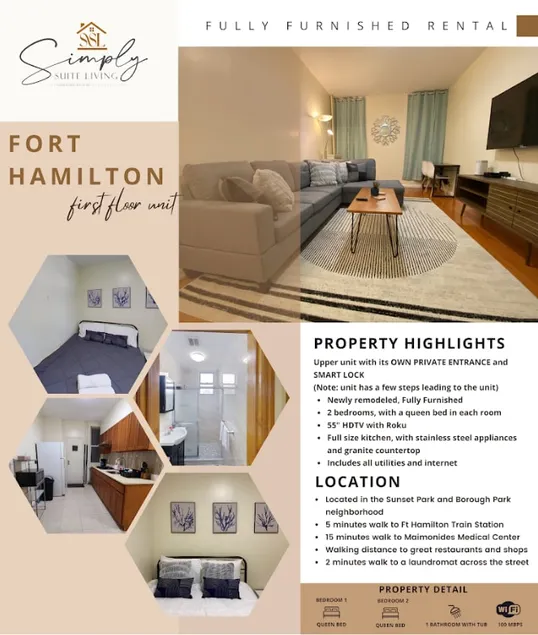 Furnished 2BR • Walk to Maimonides & Sunset Park - Image 1